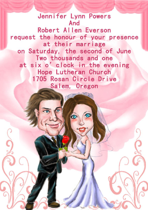 แบบการ์ดแต่งงาน น่ารักด้วยการ์ตูน